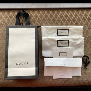 Gucci gift bag and 2 accessory dust bags.